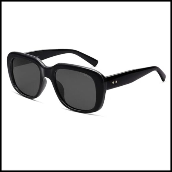 Classic Thick Rectangle Polarized Sunglasses Trendy 90s Square Frame Shades